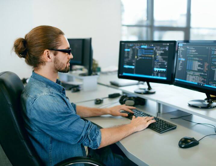 developer working on a computer